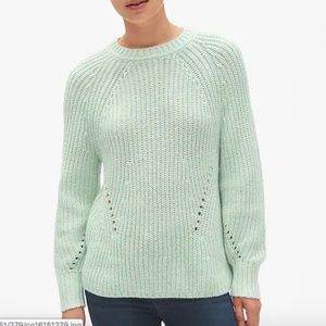 Gap Marled Pointelle Crewneck Pullover Sweater